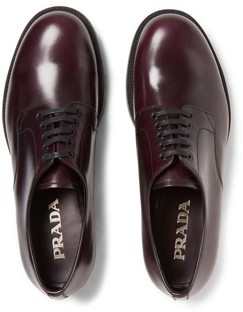 prada spazzolato leather derby shoes